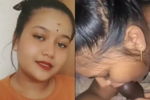 Tamil girl blowing boyfriend and nude show