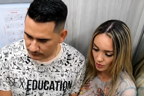 Horny Couple Almost Caught Fucking in the Elevator Leaked Sex Video Part 3