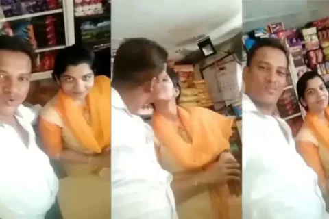 Desi shopkeeper caught smooching hot bhabhi in secret affair Sex Video