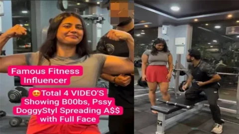 Famous Hot Fitness Model Latest Trending Viral Showing Boobs Pussy Doggy Styl Spreading her Ass