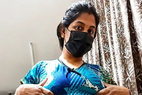 Horny Indian Wife Showing Off Her Boobs for the First Time on Live Cam