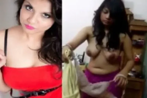 Gorgeous maal boobs show before sister naughty