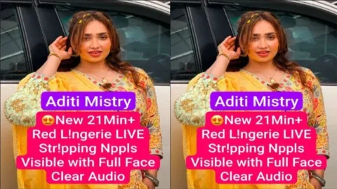 Aditi Mistry New Red Lngrie Live 21Min Stripping Npples